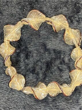 Gold-Tone Twisted Leaf Stretch Bracelet